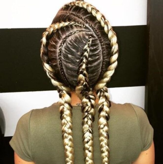 dip dyed ghana braids