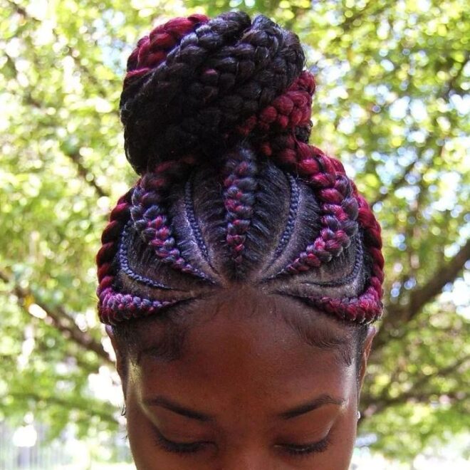 ghana braid updo