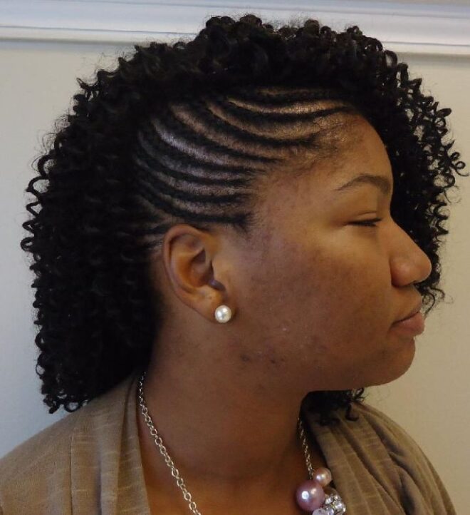 half cornrow braid