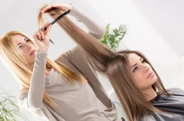 long hairstyles women at the hairdresser
