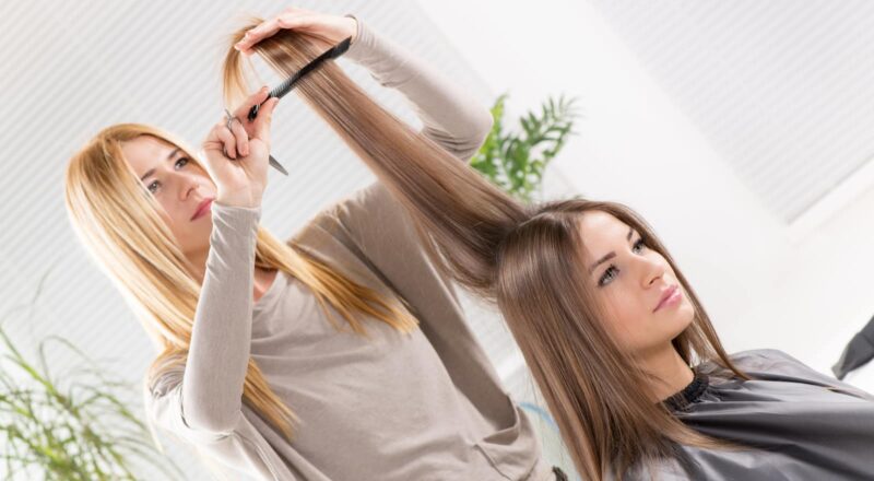 long hairstyles women at the hairdresser