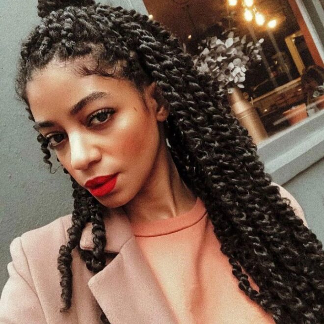 styling long twist braid